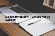 三年级优秀作文300字（三年级优秀作文300字可抄）